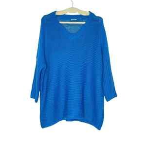 Noisy May Blue Oversized Slouchy Chunky Knit Sweater Sweatshirt Size Medium